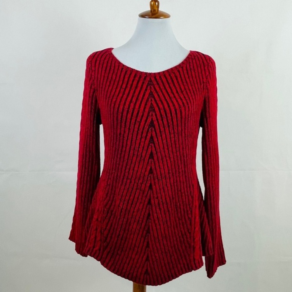 Style & co. Red and black long sleeve sweater Med